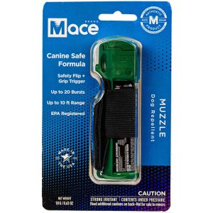 Mace Canine Repellent Pepper Spray 0.63 oz Stream — 12-Foot Range, 18-20 Bursts, Flip Top Safety, Ball Keychain and Wrist Strap Included, 1-Year Warranty on Canister and Nozzle