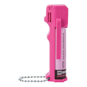 Mace Personal Model Pepper Spray Pink 80726 — OC Stream Formula, 18-20 Bursts, 12-Foot Range, Flip-Top Safety Cap, Finger-Grip Design, UV Dye, Keychain Included, Made in USA