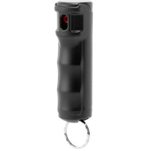 Mace Pepper Spray Hard Case Model 80785 — OC Stream Formula, 5 Bursts, 10-Foot Range, Protective Shell, Flip-Top Safety, Lobster Clip Attachment, UV Dye, Black
