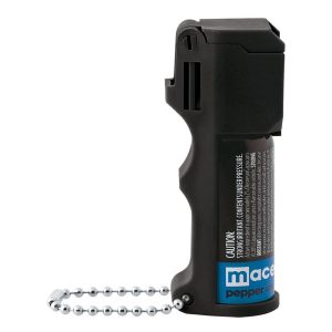 Mace Pocket Model Triple Action Pepper Spray 0.42 oz — OC Pepper, Tear Gas, UV Dye, Stream Pattern, 10-Foot Range, Flip Top Safety, Ball Keychain, Compact Self-Defense Spray in Black