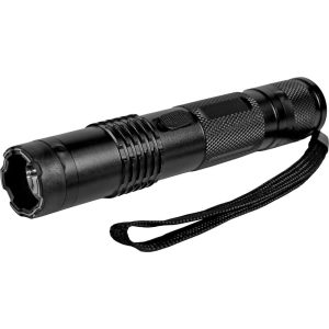 BashLite 85,000,000 Volt Stun Gun Flashlight — 4.7 Milliamp Output, 120-Lumen LED, Aircraft Aluminum Body, Rechargeable, On/Off Safety Switch, Wrist Strap Lanyard, Nylon Holster Included