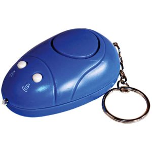 Safety Technology Keychain Alarm with Flashing Light 130dB — Pull Pin and Button Activation, LED Flashlight, Two AAA Batteries Included, Portable Personal Safety Alert