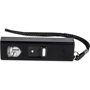 Safety Technology Slider Stun Gun 40,000,000 Volts Rechargeable — 4.9 Milliamp, 80-Lumen LED Flashlight, Flash-Drive Size Design, Aluminum Alloy, USB Recharger, 4 Colors, Wrist Strap Included