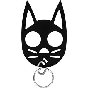 Cat Strike Self-Defense Keychain — Ultra-Tough Polymer Plastic, Pointed Ear Strike Tips, Finger-Grip Eye Holes, Made in the USA, 6 Colors Including Glow-in-the-Dark, Compact 3.25 x 2.13 Inch, Keyring Included