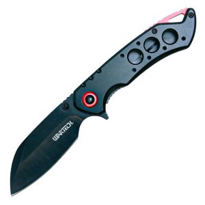 Assisted Open Folding Pocket Knife with Accent Handle 7.75" — 3.25-Inch 3Cr13 Steel Blade, Belt Clip, Lanyard Hole, Color-Accented Handles in Black/Red, Grey/Blue, Rainbow, Silver/Black