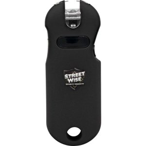 Streetwise SMART 24,000,000 Volt Keychain Stun Gun — Touch-Sensing Safety, Stun While Flashlight On, 60-Lumen LED, Quick-Release Keychain, USB Rechargeable, Battery Meter, Rubberized Grip