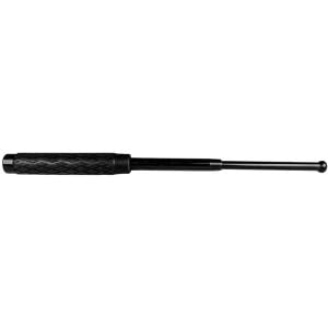 Telescopic Steel Baton with Rubber Handle — Expandable 16, 21, or 26 Inches, Flick-of-Wrist Deployment, Nylon Holster Included, Solid Steel Construction, Compact Carry